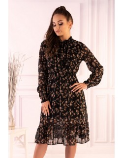 Lolaylam sukienka damska midi we wzory długi rękaw,...