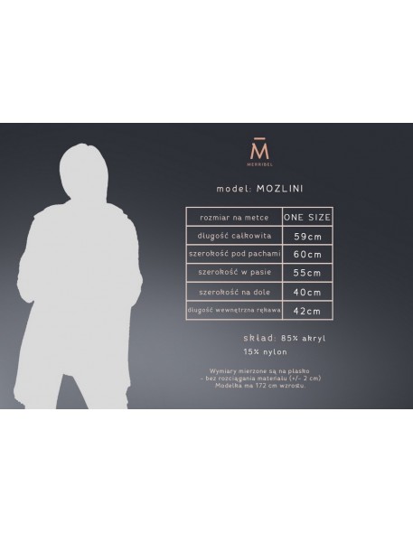 Mozlini sweter damski oversize ozdobny splot...