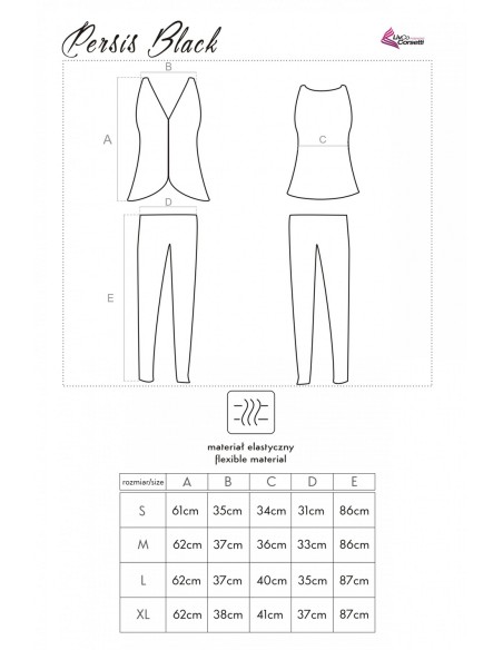 Persis piżama damska czarna, Livia Corsetti 90042-1 