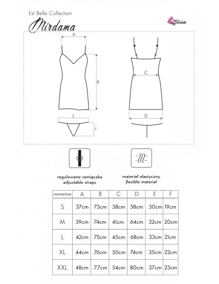 Mirdama satin t-shirt night with thongs, Livia Corsetti lc 90519