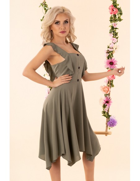 QuelLama dress women's midi camisole khaki, Merribel d54