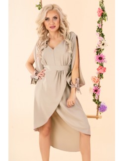 Mallani dress women's midi with long sleeve beige,...