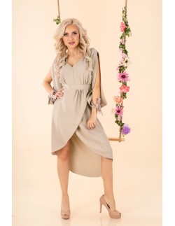 Mallani dress women's midi with long sleeve beige,... 2