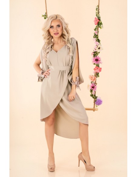 Mallani dress women's midi with long sleeve beige, Merribel d51