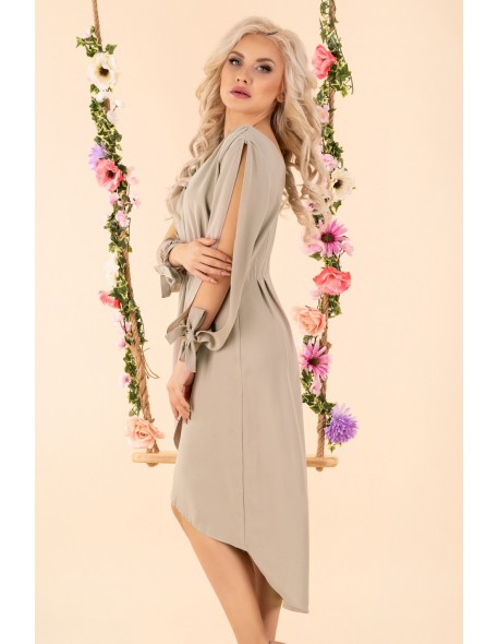 Mallani sukienka damska midi z długim rękawem...