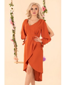 Mallani dress women's midi with long sleeve ceglasta,...