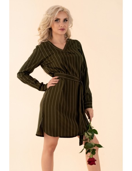 Miriae dress women's mini khaki in stripes, Merribel d90