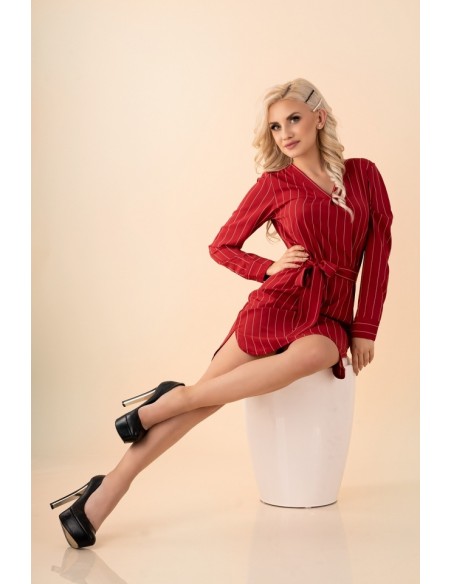 Miriae dress women's mini red in stripes, Merribel d90
