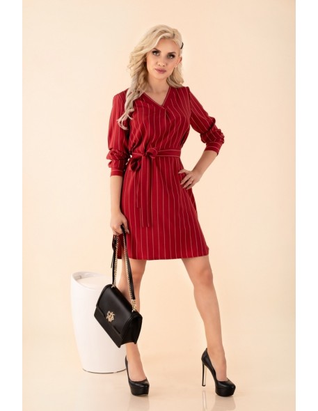 Miriae dress women's mini red in stripes,...
