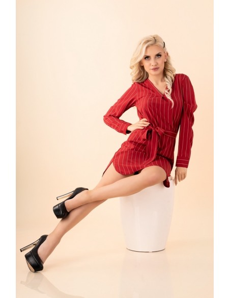 Miriae dress women's mini red in stripes, Merribel d90
