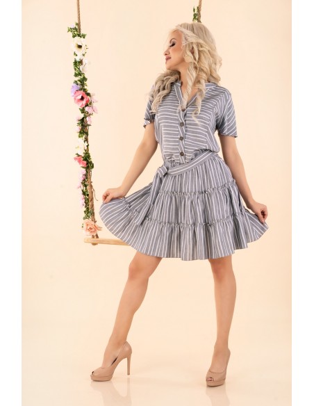 Ragominam dress women's with short sleeve grey, Merribel d87