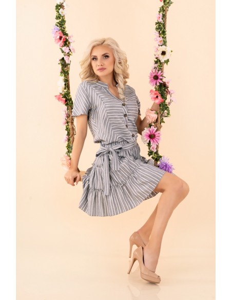 Ragominam dress women's with short sleeve grey, Merribel d87