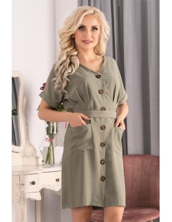 Aeerina sukienka damska z krótkim rękawem khaki, Merribel...