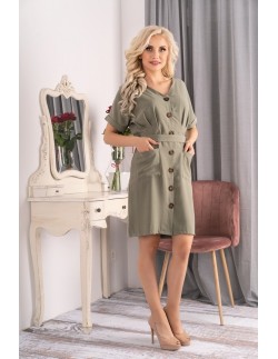 Aeerina sukienka damska z krótkim rękawem khaki, Merribel... 2