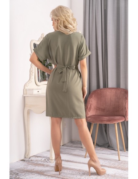 Aeerina dress women's with short sleeve khaki, Merribel d52