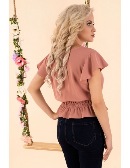 Etiar blouse women's with short sleeve powder pink, Merribel b15