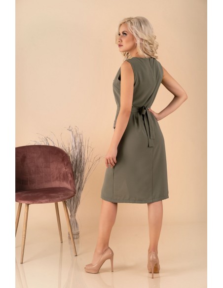 Eqalisa sukienka damska midi bez rękawów khaki, Merribel d55