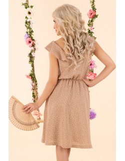 Violayam sukienka damska midi bez rękawów beżowa,... 2