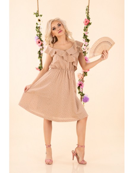 Violayam dress women's midi sleeveless beige, Merribel d91