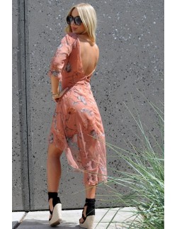 Evere dress women's asymetryczna ceglasta with kwiatowym...