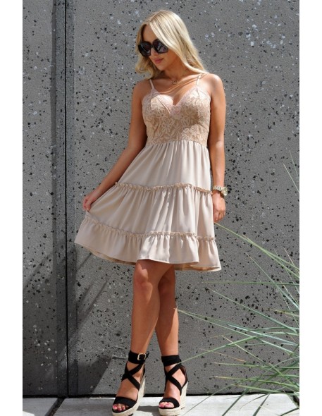 Satrian dress women's na thin straps beige,...