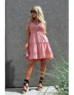 Satrian dress women's na thin straps powder pink,...