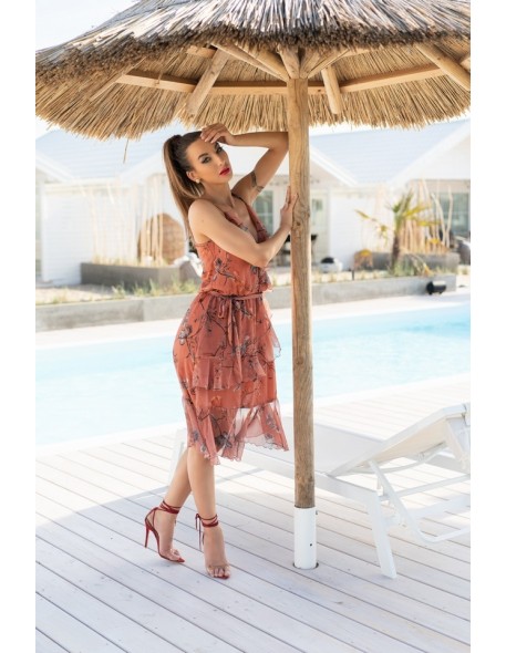 Arme sukienka damska midi na cienkich...