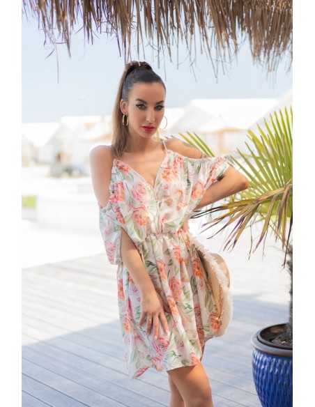 Gabrian dress women's in floral pattern decorative sleeves, Merribel d97