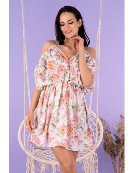 Gabrian dress women's in floral pattern decorative sleeves, Merribel d97