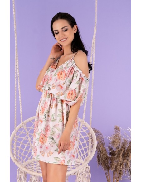 Gabrian dress women's in floral pattern decorative sleeves, Merribel d97