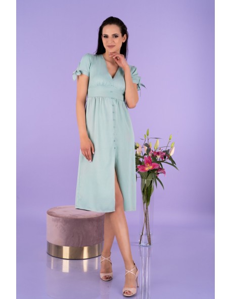 Birgia dress women's midi with slit mint,...