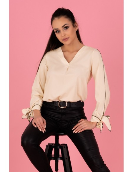 Ormin blouse women's with ozdobnymi długimi rękawami ecru, Merribel b50