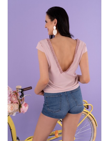 Mene blouse women's with short sleeve powdery,...