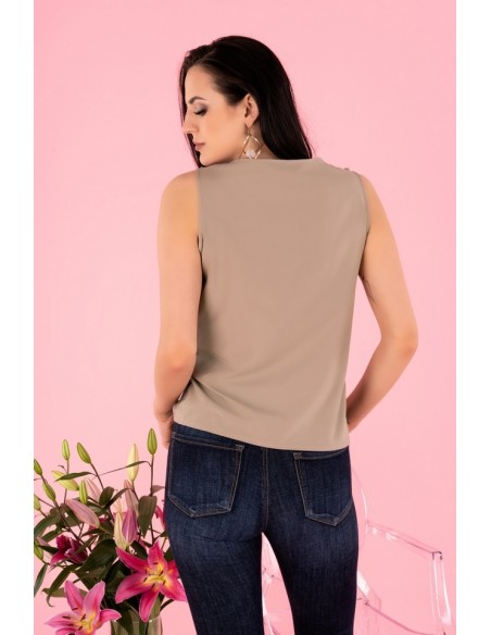 Nenaria bluzka damska bez rękawów mocca, Merribel b47