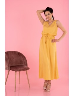 Anara dress women's long on wide straps musztardowa,...