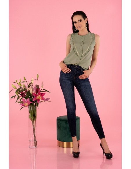 Nenaria blouse women's sleeveless khaki, Merribel b47