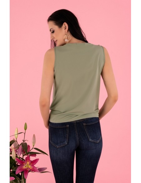 Nenaria blouse women's sleeveless khaki, Merribel b47