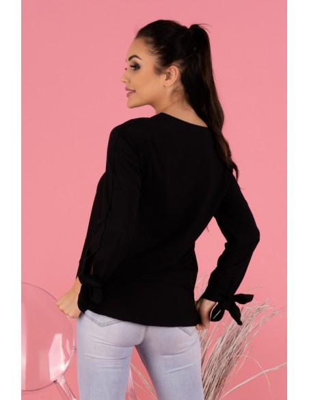 Ormin blouse women's with ozdobnymi długimi rękawami black, Merribel b50