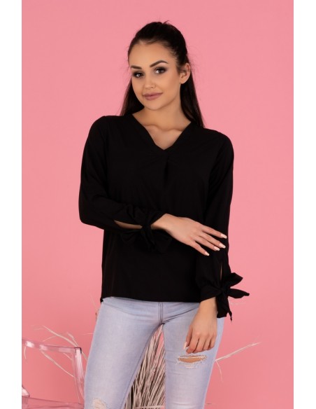 Ormin blouse women's with ozdobnymi długimi rękawami black, Merribel b50
