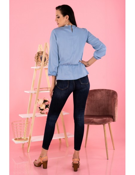 Iseara bluzka damska z długim rękawem niebieska, Merribel b33