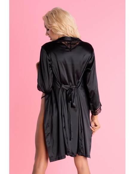 Ariladyen satin bathrobe ladies' black, Livia Corsetti lc 90568