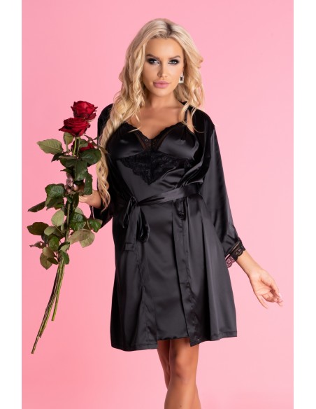 Ariladyen satin bathrobe ladies' black, Livia Corsetti lc 90568