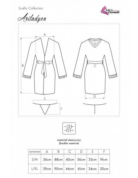 Ariladyen satin bathrobe ladies' black, Livia...