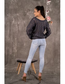 Gloris sweater ladies' with ażurowym wzorem graphite,... 2