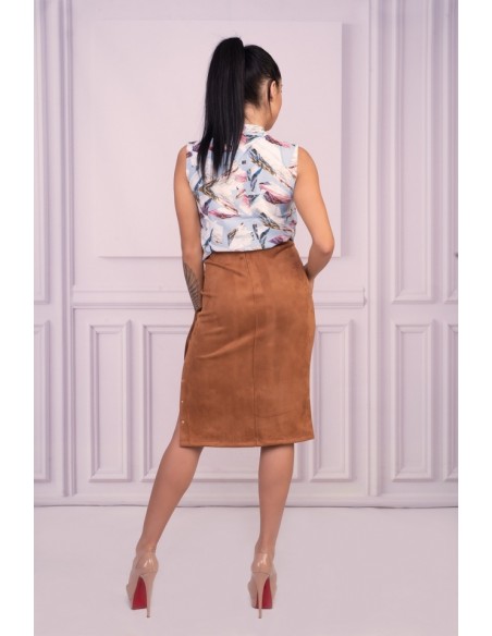 Lunarin skirt women's pencil skirt with wysokim stanem camel, Merribel 90532