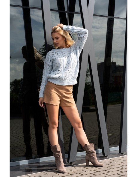 Manesa sweter damski z ażurowym wzorem oversize...