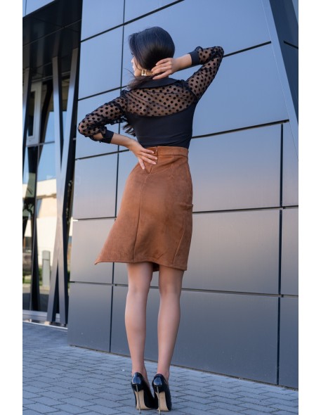 Minalla spódnica damska z wysokim stanem camel,...