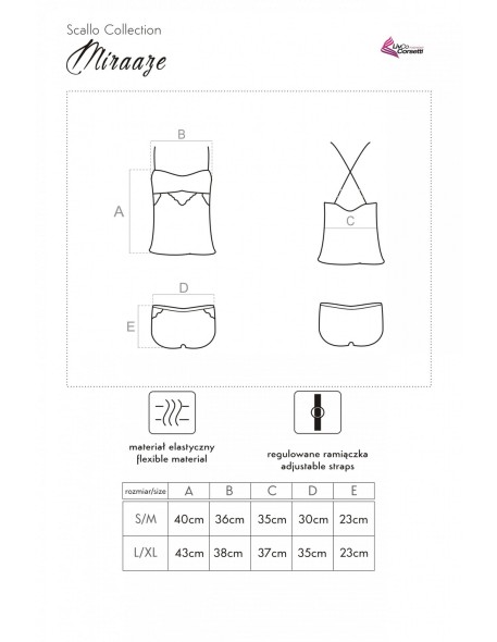 Miraaze set satin t-shirt + shorts black, Livia...