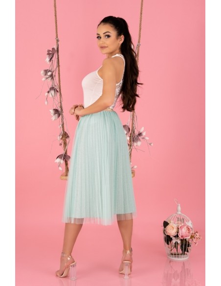 Neri spódnica damska tiulowa midi miętowa, Merribel 317