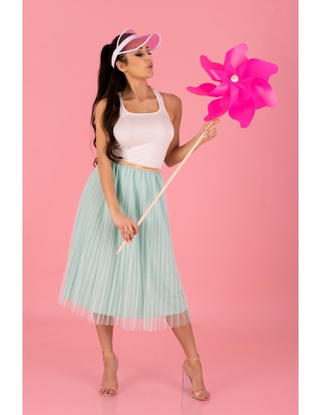 Neri spódnica damska tiulowa midi miętowa,...